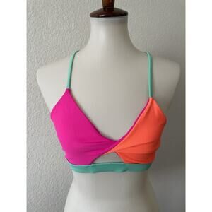 Popvil Swim Bikini Top Multicolor Colorblock Swimwear Beach Summer